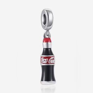 Silver, Red & Black Coca-Cola Bottle Dangle Charm